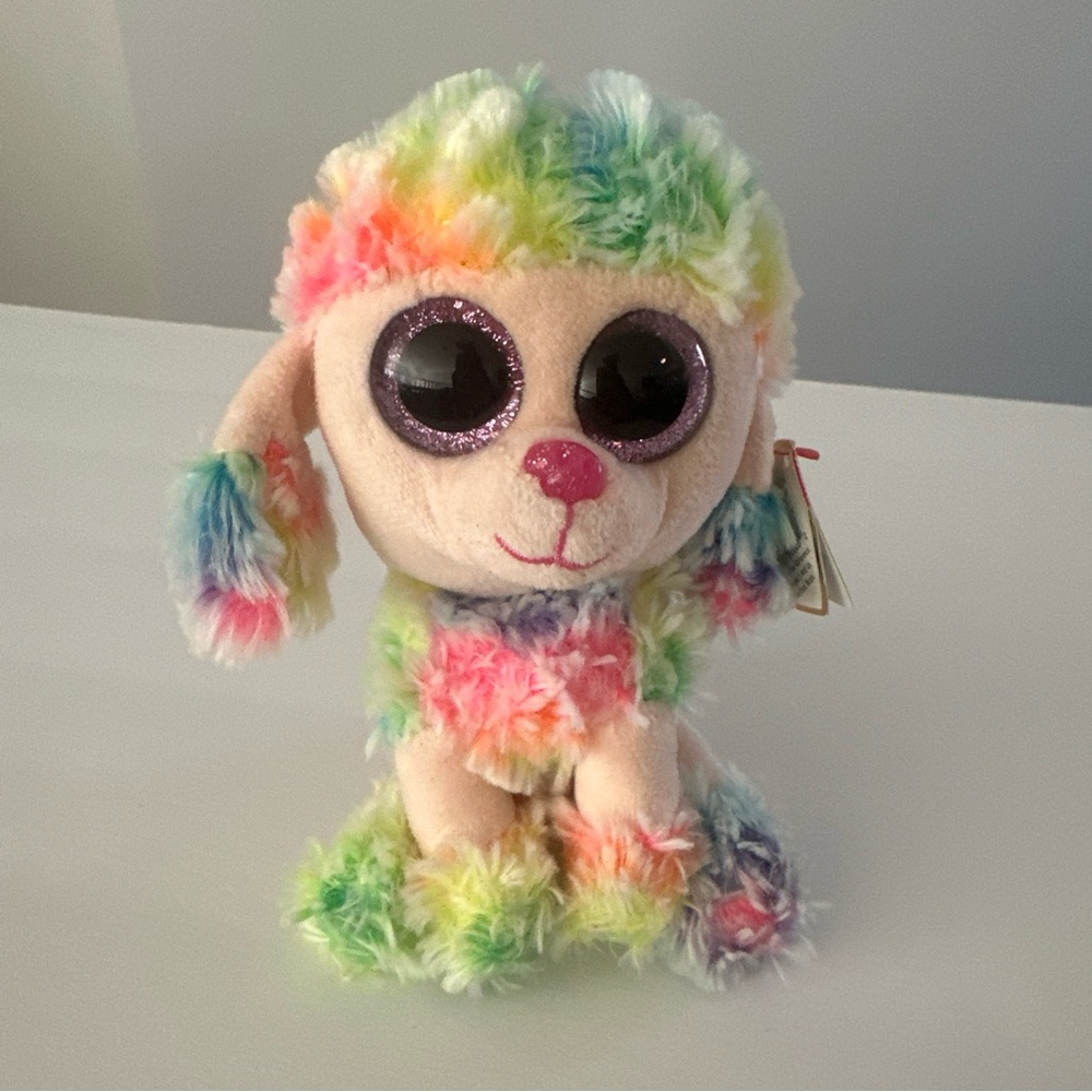 Ty Beanie Boo Rainbow the Poodle plush. 2017.